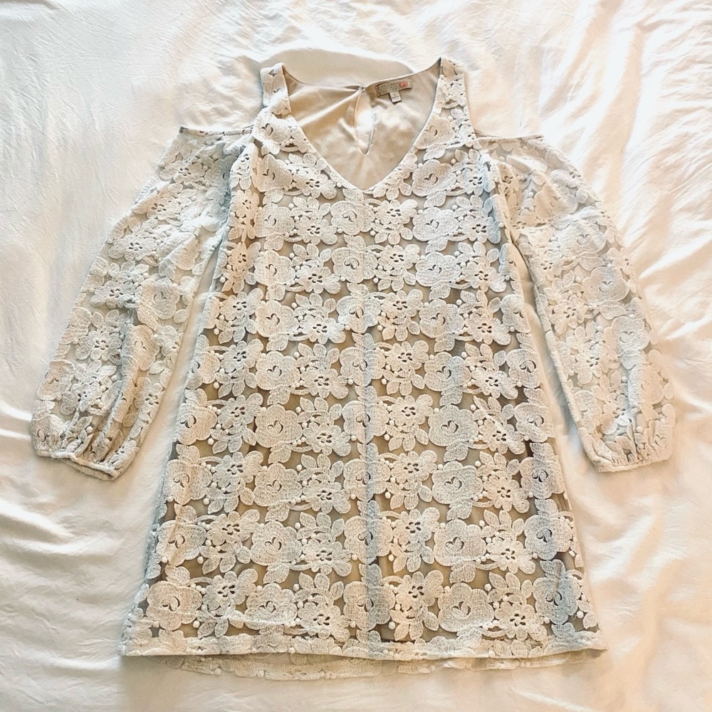 Lace Knit Tunic Blouse